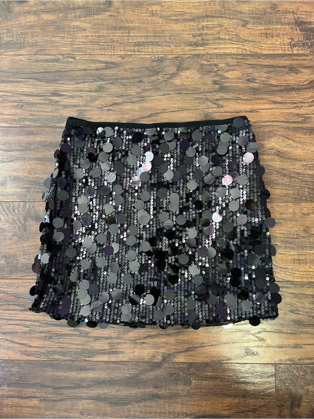 SHEIN Black Large Sequin Mini Skirt